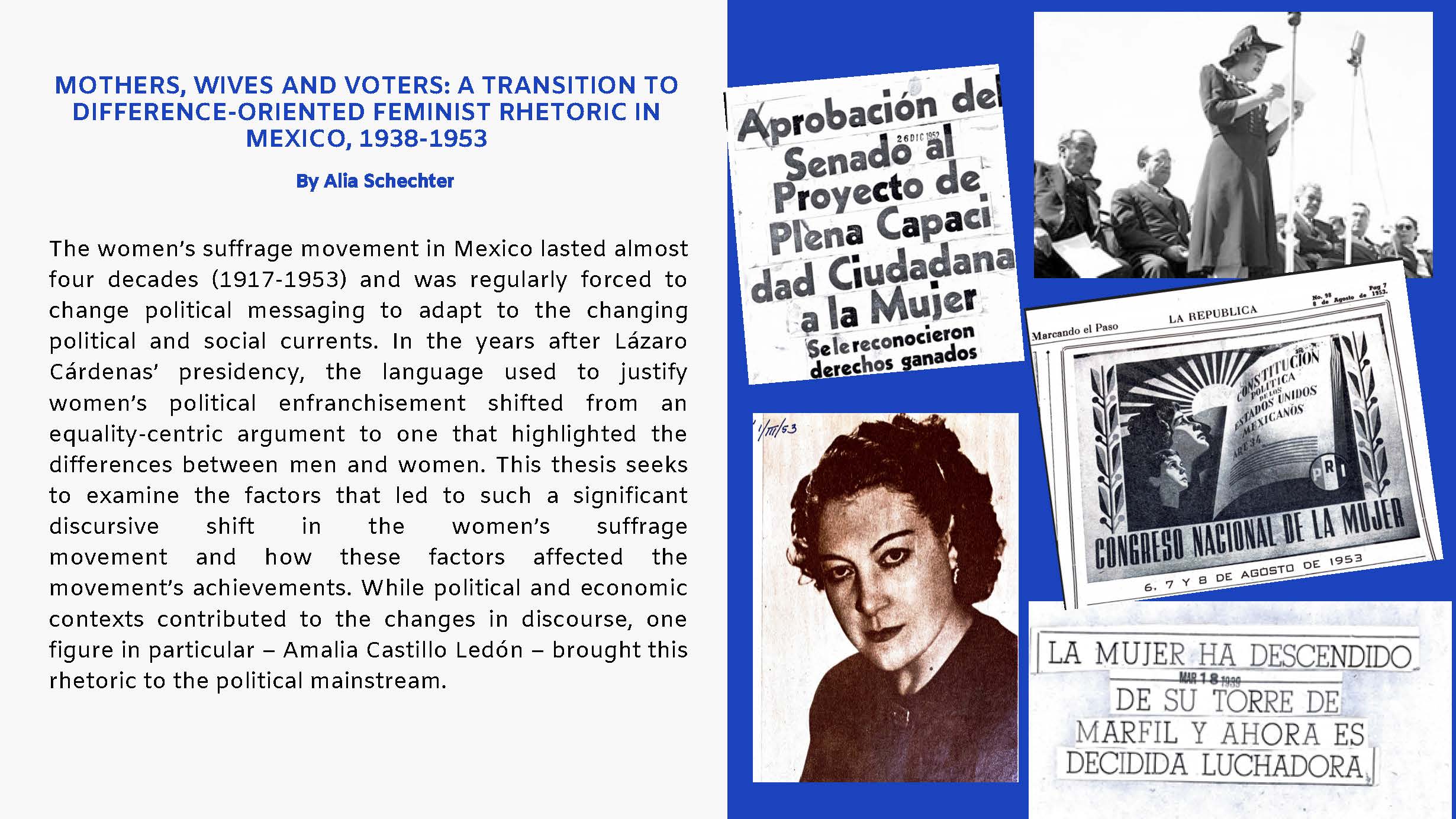 Mothers, Wives and Voters: A Transition to Difference-Oriented Feminist Rhetoric in Mexico, 1938-1953