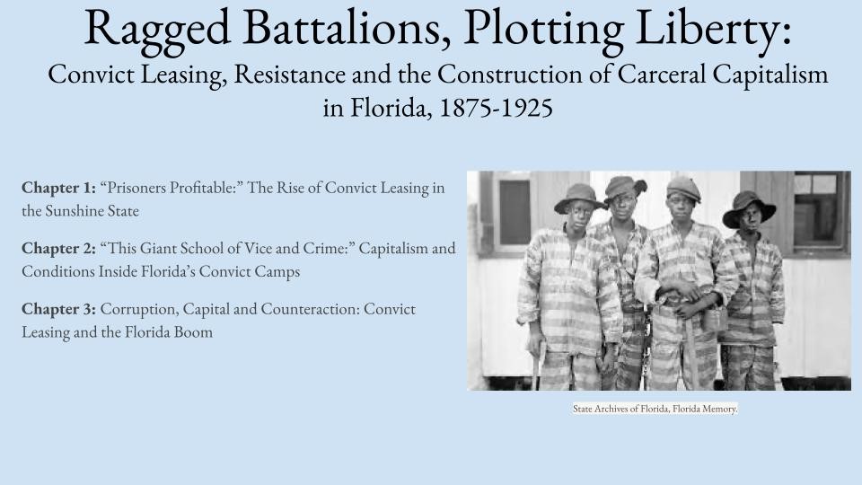 Poster for Ragged Battalions, Plotting Liberty: Convict Leasing and the Construction of Carceral Capitalism in Florida, 1875-1925